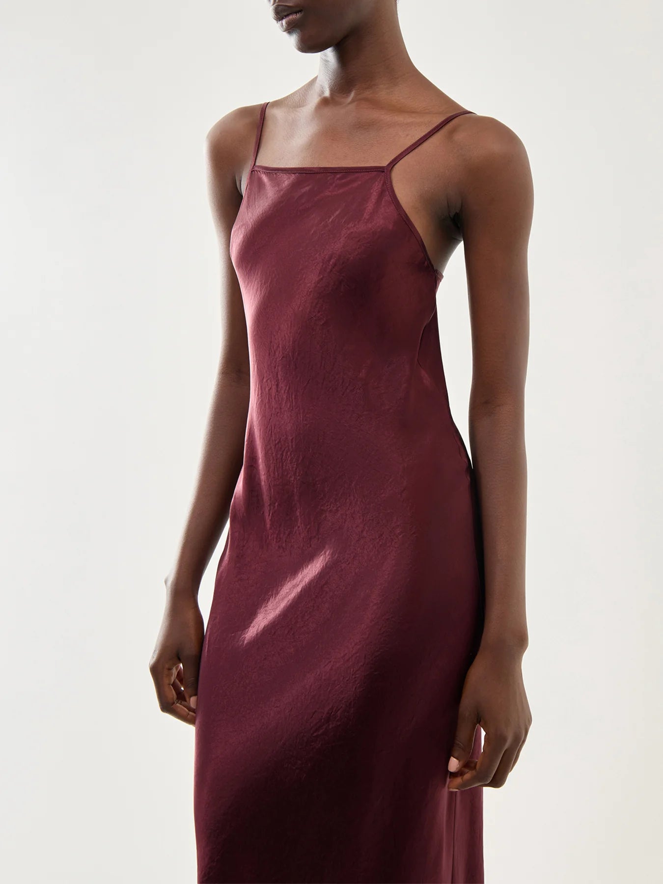 Satin slip dress with blouse