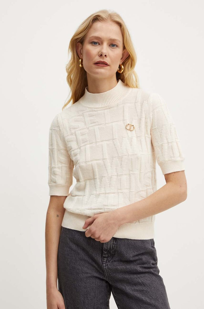 Textured cashmere blend top