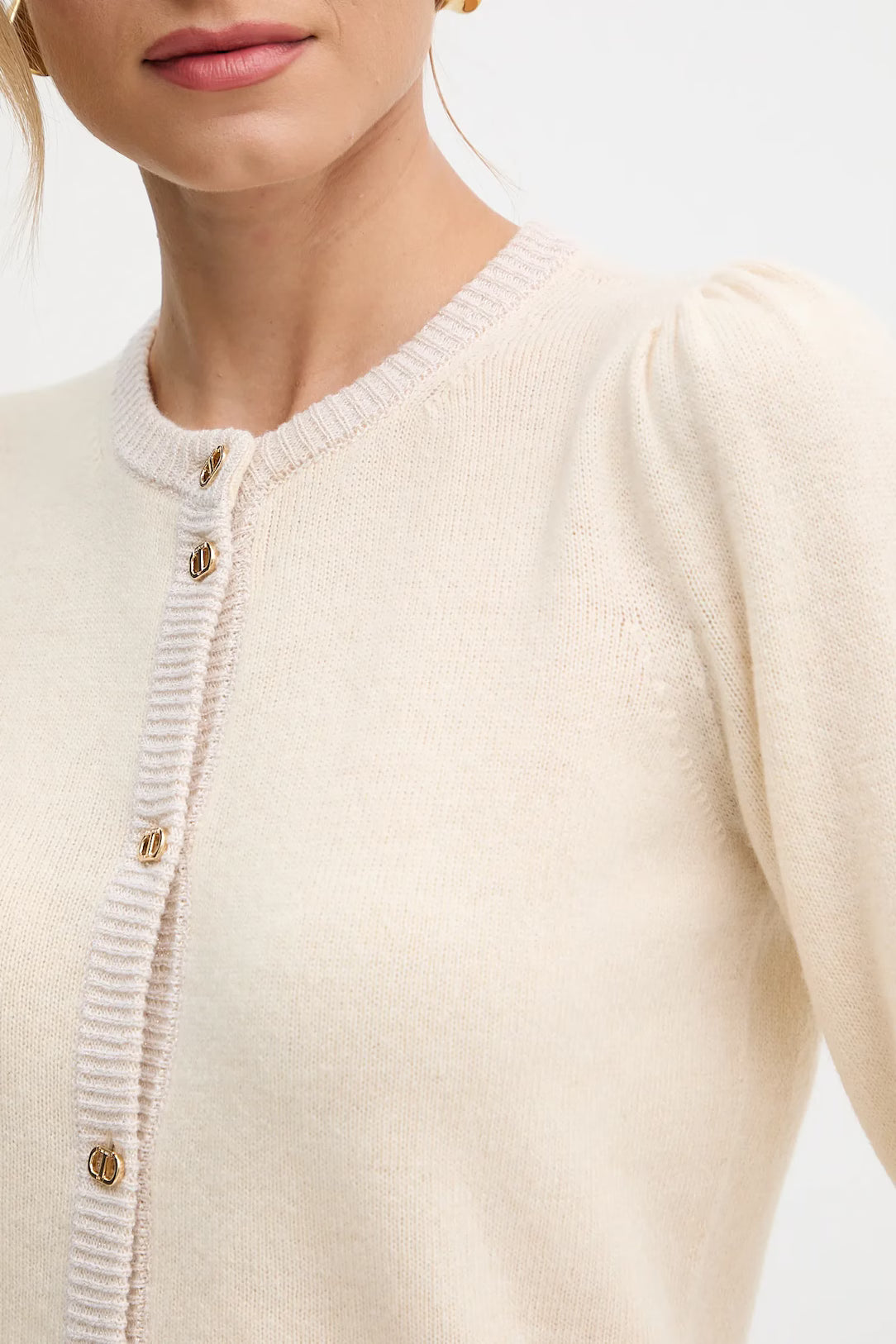 Cashmere blend cardigan with lurex