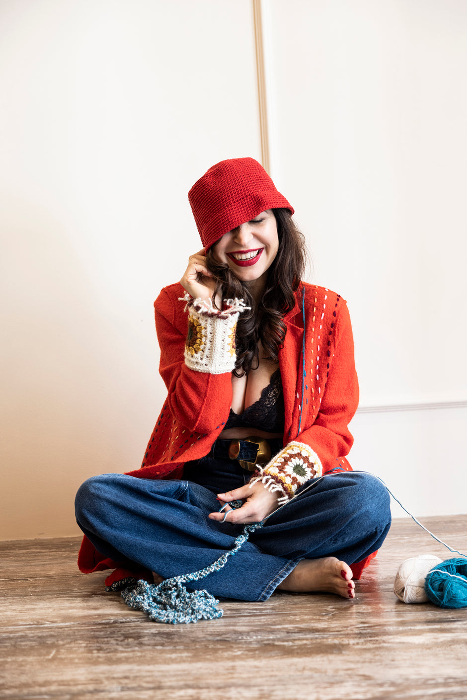 Ebru, in the process of making Ember Coat