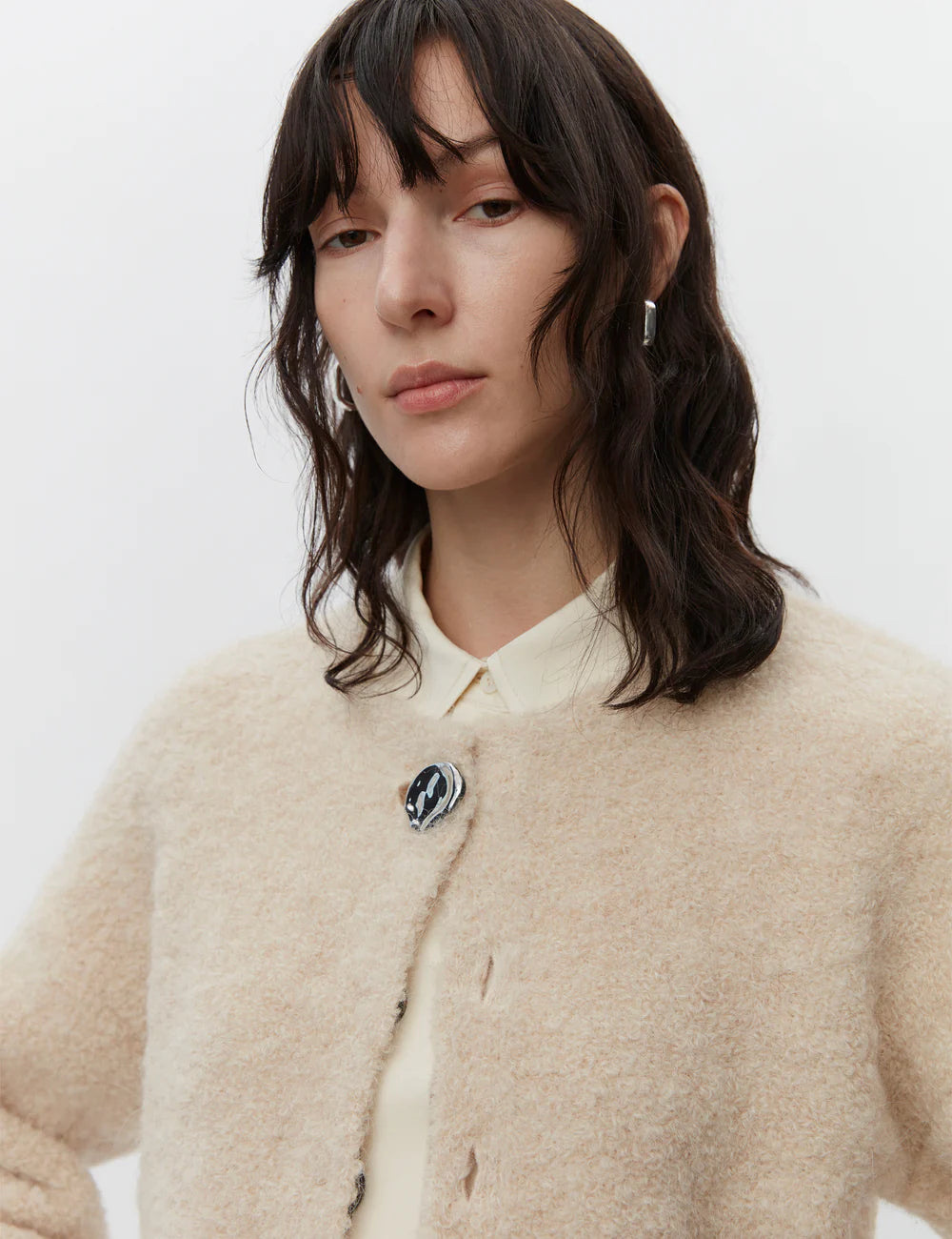 Cárdigan de bouclé de lujo de junio