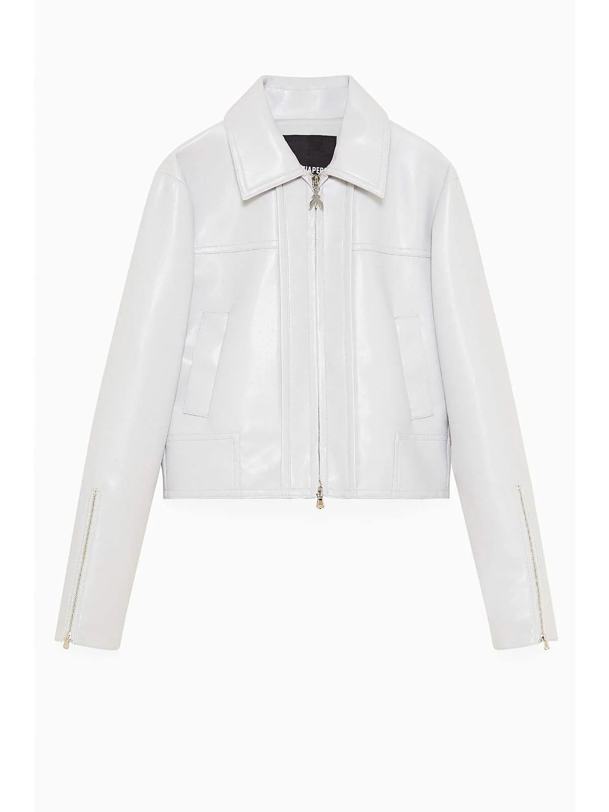 Cropped fit moto jacket