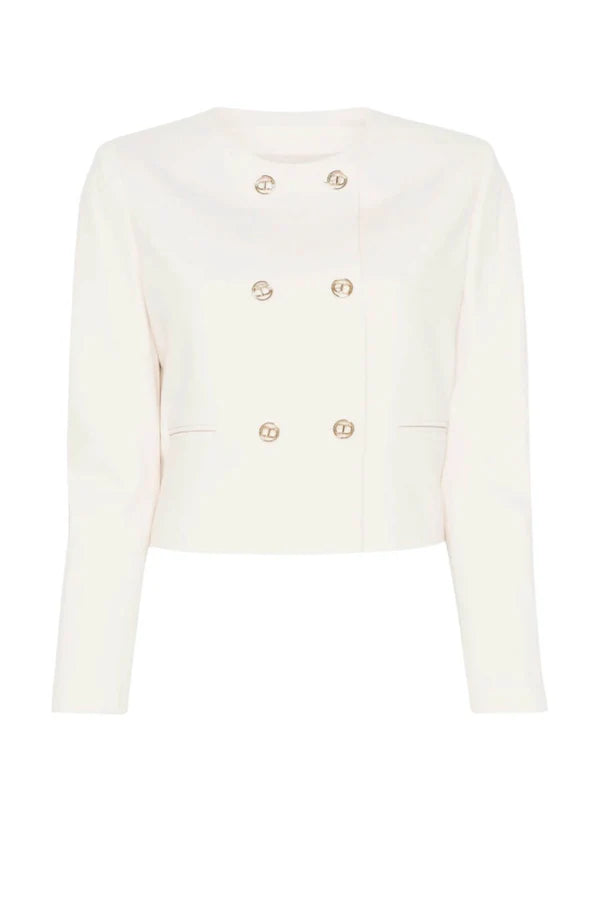 Blazer de punto con botones dorados