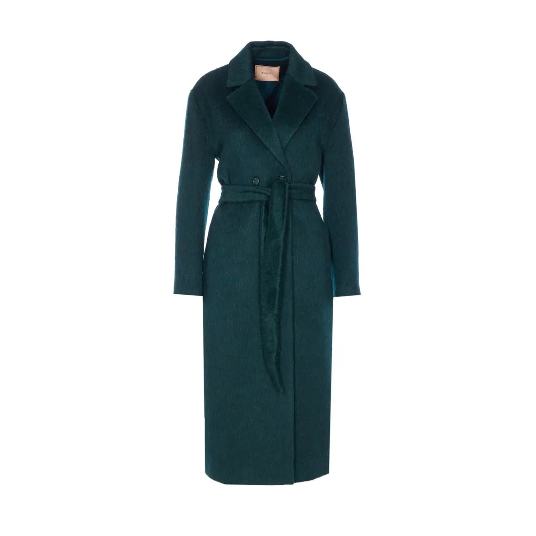 Double-breasted wool blend coat