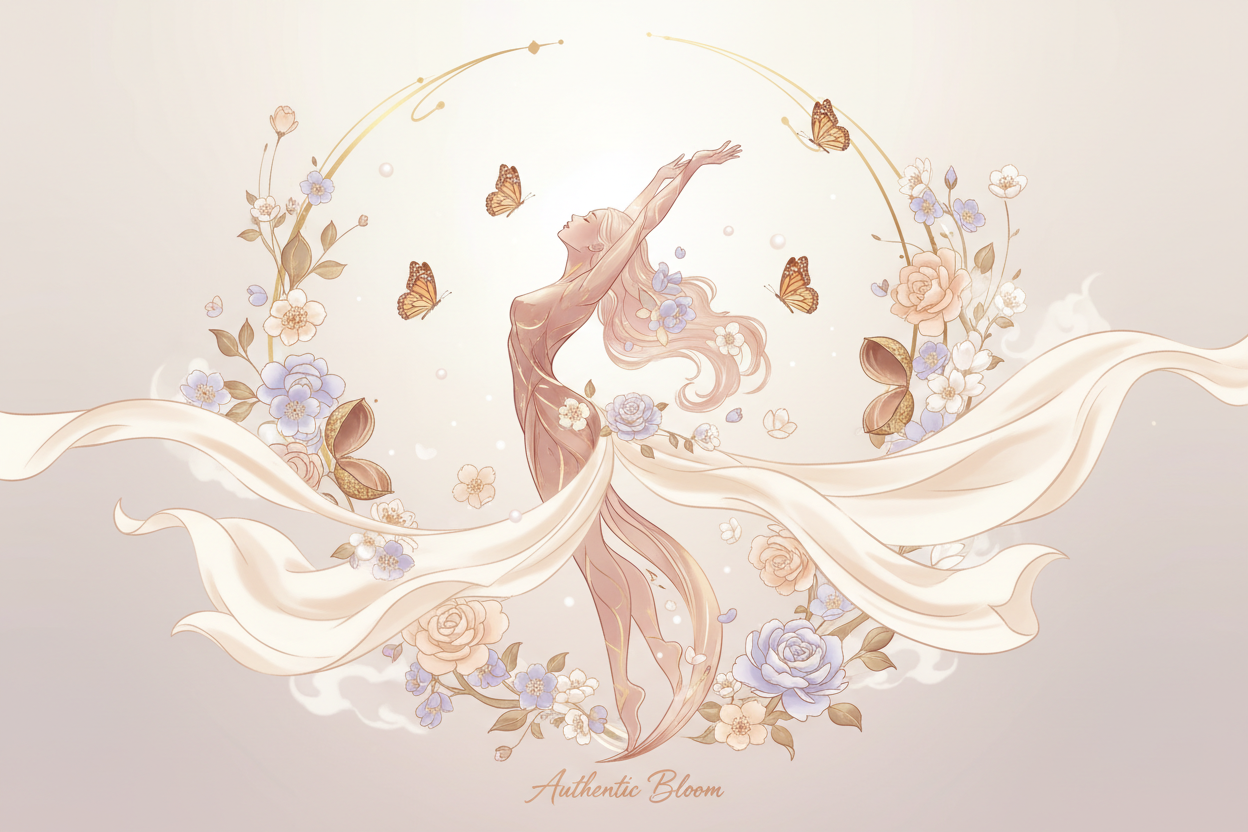 generate an image for full feminine transformation experience, i need something related to feminine identity