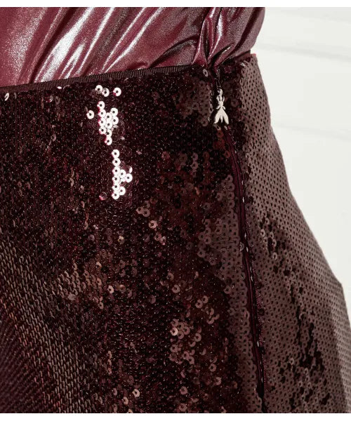 Sequined long tulle skirt