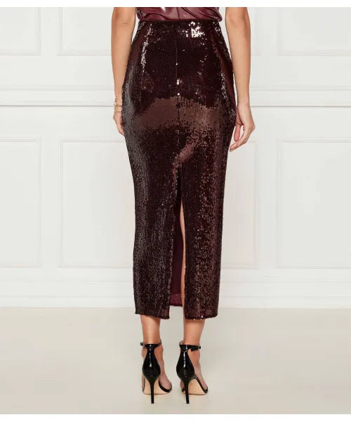 Sequined long tulle skirt