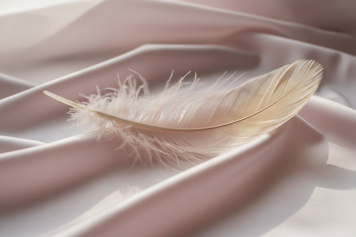 size of the feather little bigger and color of the texture even more lighter to light dusty rose,