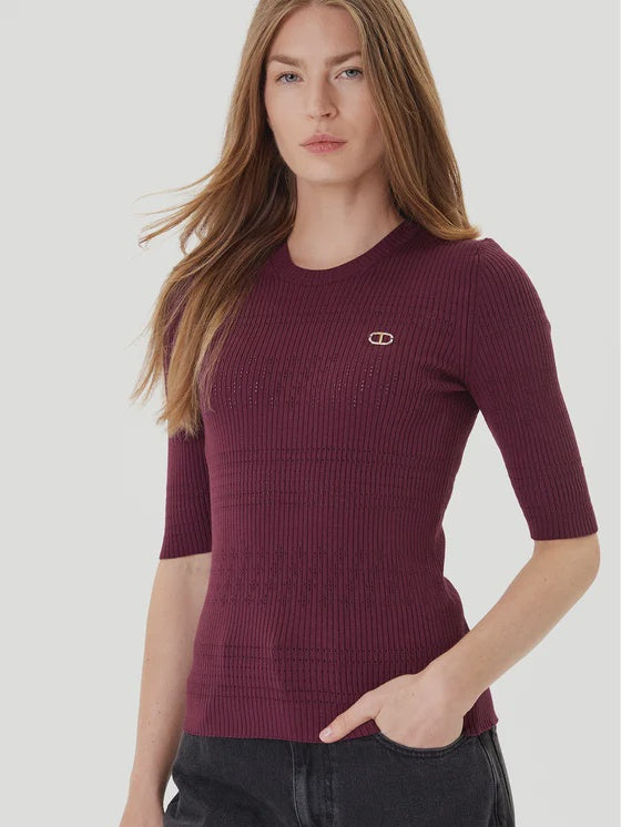 Viscose jersey top bordeaux